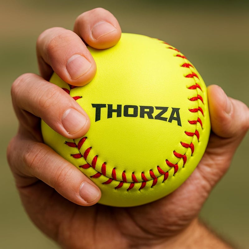 Thorza 12" Weighted Training Softballs - Set of 4 (6, 8, 10 & 12 oz) Training Balls to Increase Pitch Velocity & Arm Strength - Durable Softball Practice Equipment for Pitchers of All Skill Levels - Image 4